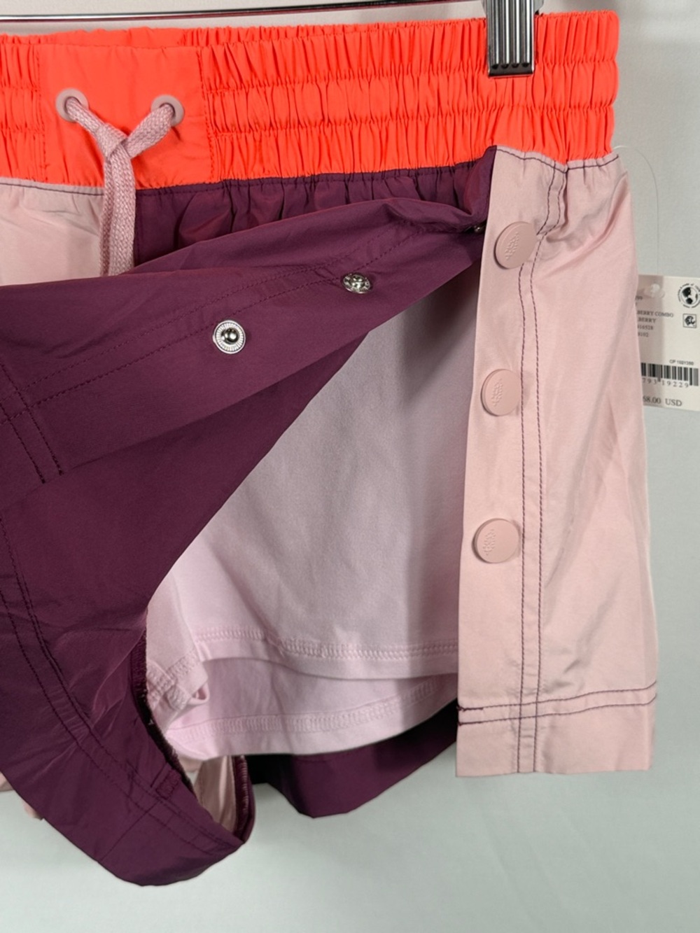 FP Movement Invigorate Colorblock Shorts Neon Coral, Blush & Plum. Size M. NWT - Picture 7 of 8